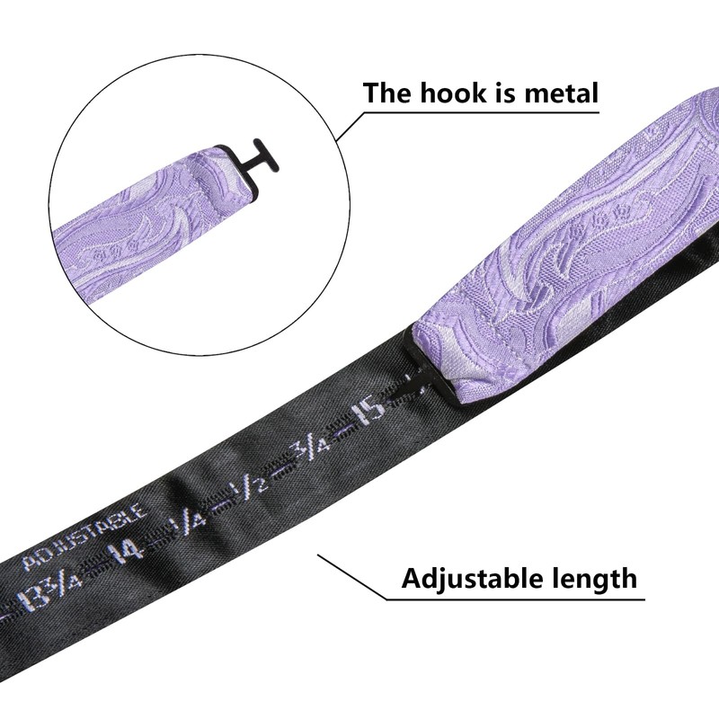 Hi-Tie Men's Bow Tie Self Tie Bow Ties Lavender Silk