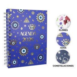 Agenda Boza Diaria Chic Organizadora Planificadora Mujer Año 2026 Portada Ojos