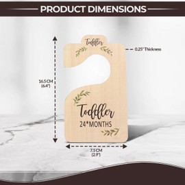 Solid Wooden Baby Clothes Dividers for Closet | Set of 8 Double-Sided Baby Size Closet Dividers | Newborn to 24 Months Unisex Baby Closet Organizer | Clear Labeling and Easy To Sort | Nursery Decor