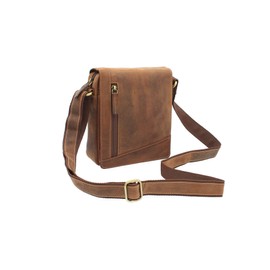 Visconti S7 Compact Leather Messenger Travel Bag, Oil So