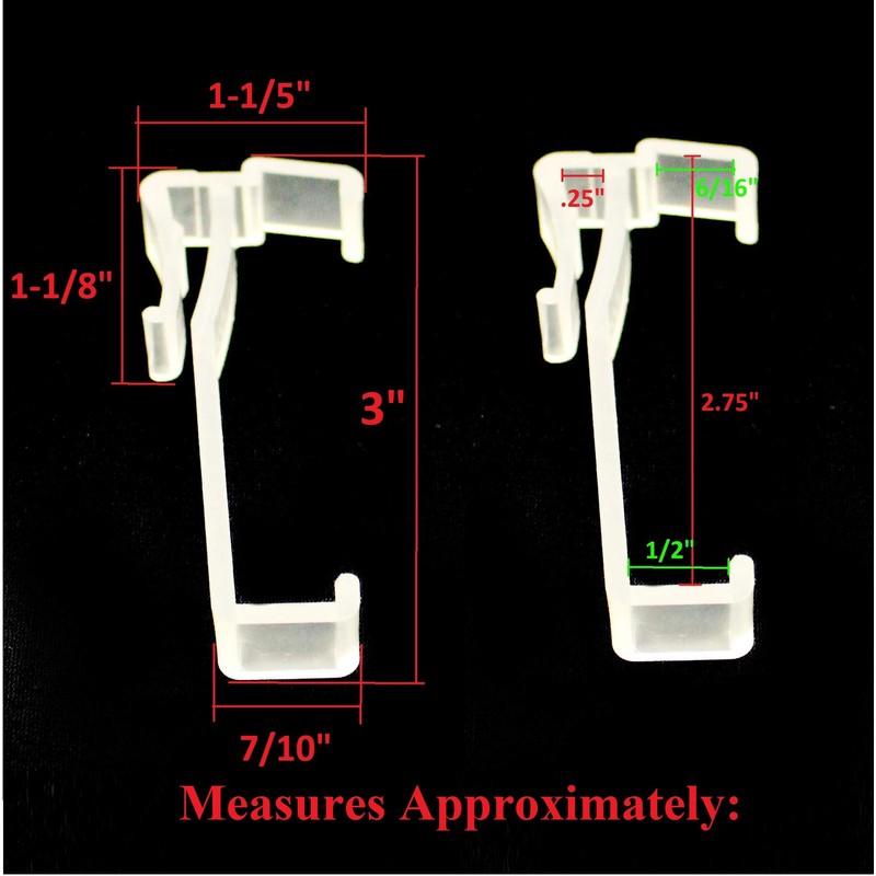 JSP Brand Pick a Pack of 3 Inch Valance Clips