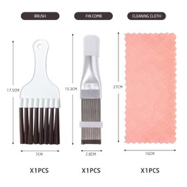 1 piece air conditioner cleaning brush and 1 piece wing cleaning comb, with 1 piece rag, fridge coil cleaning brush, air conditioner condenser brush
