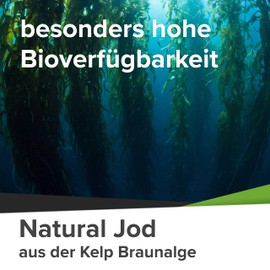 Surpresa Natural® - Natural Iodine High Dose from Kelp Extract in Capsules | From Brown Algae | 180 Iodine Tablets High Dose for 6 Months Supply | Salt Free, Laboratory Tested & Vegan | Made in Germany