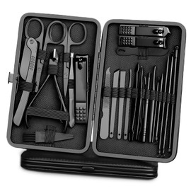 Manicure Set, Manicure Pedicure Set, Nail Clippers, 24-Piece Professional Nail Clippers Set, Stainless Steel Nail Set Tools, Portable Manicure Pedicure Set, with PU Leather Bag, for Travel and Home