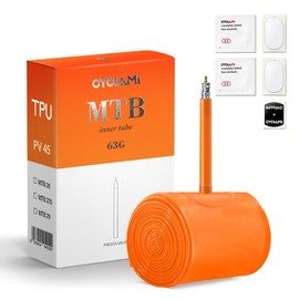 Set of 2 CYCLAMI MTB Bicycle Inner Tubes TPU 65 g Ultralight MTB29/MTB27.5/MTB26 × 1.9-2.125 Bicycle Inner Tube with 45 mm Presta Valve I MTB Inner Tube 29 Inch (1P-MTB29 X 1.9-2.5 (45 mm Valve))