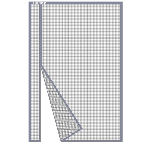 Risareyi Side Opening Magnetic Screen Door in Fiberglass 30x79inch, Grey