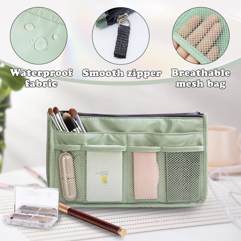 AfitLulu Bag Organiser Insert Dual Zippered Handbag Organiser Insert with