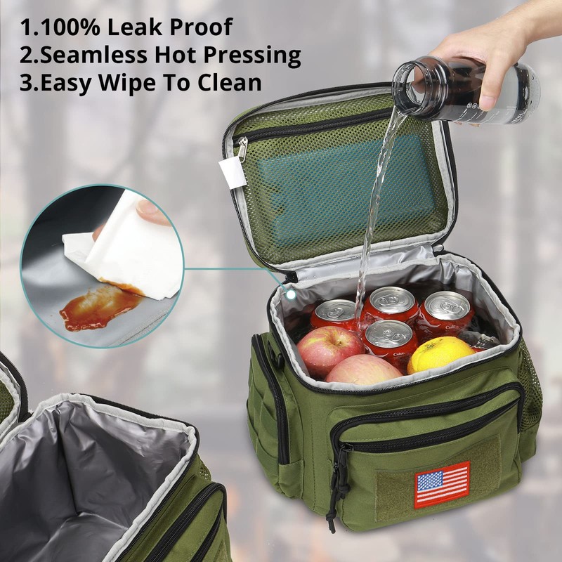 Lunch Box for Men, Tactical Lunch Bag MOLLE Webbing Leakproof