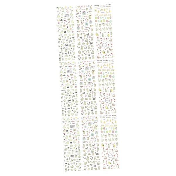 Baluue 3sets Nail Art Sticker Sticker Easter Bunny Manicure Decals