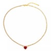 Gigi's Jeweley Ruby Heart Gold Plated Cubic Zirconia Pendant Necklace