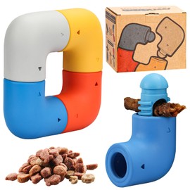 paatata Dog Puzzle Toys Interactive Pipe Dog Chew Toys with Treat Dispenser & Snap Compartment Boredom Busters for Puppies & Adult Dogs (1, 4pcs)