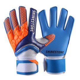 Shinestone Goalkeeper Goalie Gloves, Youth Adult Kids Soccer Football Goalkeeper Goalie Gloves with Strong Grip and Finger Protection to Prevent Injuries(Blue,Child Size 7)