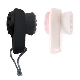 Manual Facial Cleansing Brush for Sensitive, Delicate, Dry Skin with Fine Soft Bristles and Silicone Head Siliocne Massage - Color: white