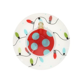 Pavilion Gift Company- Christmas - Glassware Christmas Holiday Winter Seasonal Ornament Lights Serveware Kitchen Decor 6" Bowl & 11.5" Platter Set