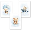 LAVEMA Pictures for Children's Room Boys, Poster DIN A4 without Frame, Baby Room Decoration, Blue, Wall Pictures, Wall Decoration, Boys Bear