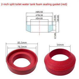Essential Robust Quick-Install 2-Inch Split Toilet Tank Foam Sealing Rubber Ring