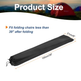 HARFINGTON 2pcs Camp Chair Replacement Bag 39" x 8" Large Nylon Foldable Carrying Bags Outdoors Folding Chair Cover Tripod Case with Shoulder Strap for Outdoor Camping Sports, Black