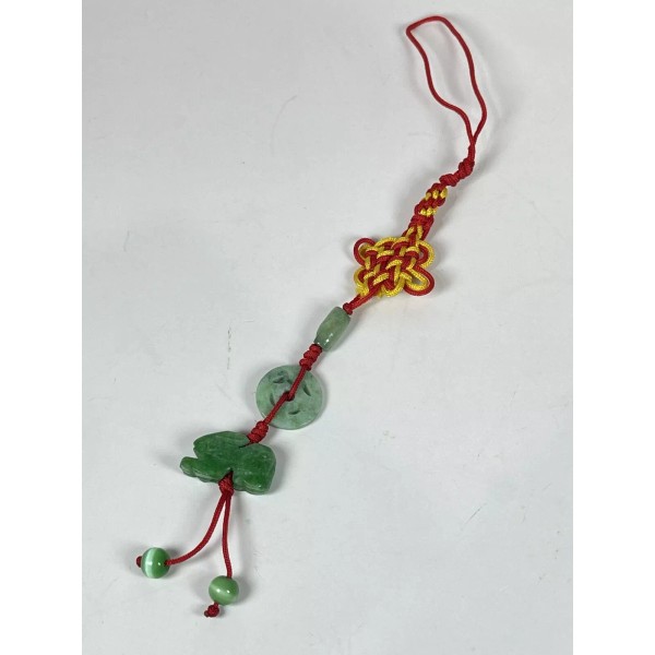 Unbranded Hand Carved Natural Jade Chinese Zodiac Rabbit Pendant Knot