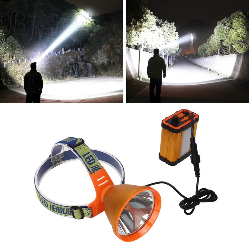 Leapiture Mining Headlamp Strong Light Rechargeable LED Safety Mining Headlight