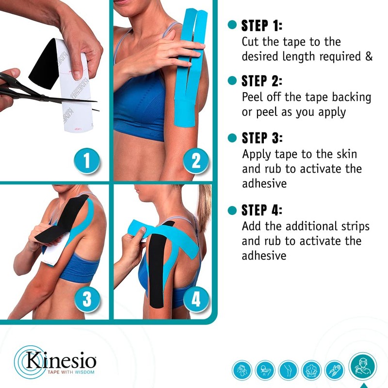 Kinesio Tape - Pre-Cut Shoulder Support - Optimized Athletic Tape