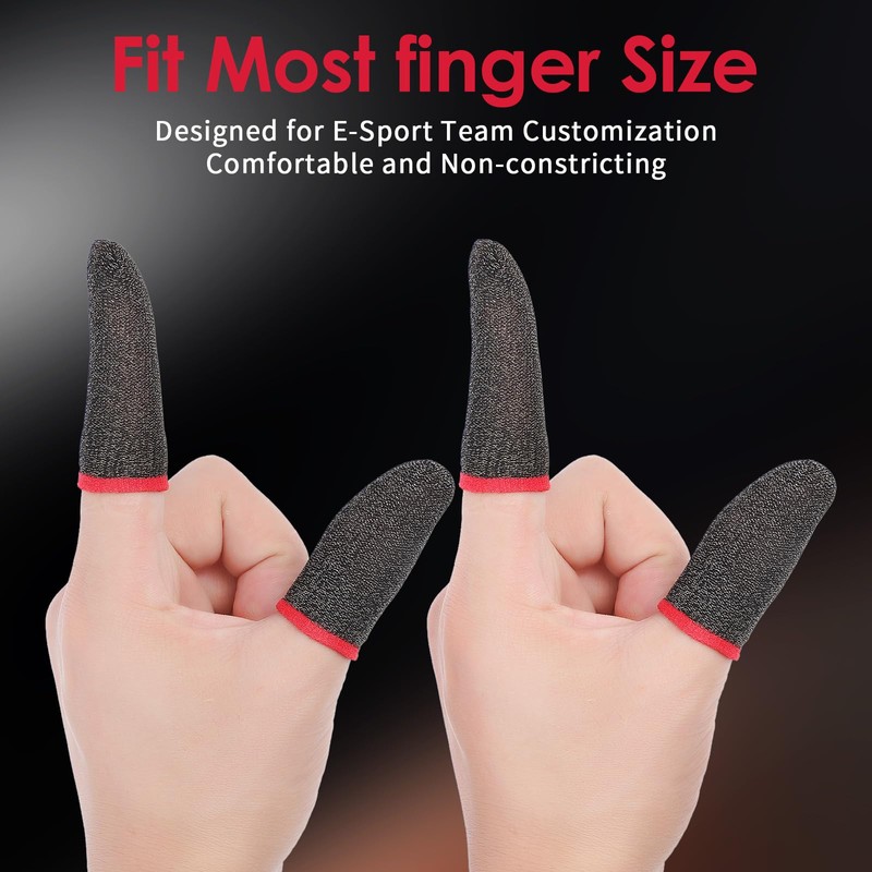 Josojoou 12 Pack Gaming Finger Sleeves, Ultra-Thin Silver Fiber Gaming