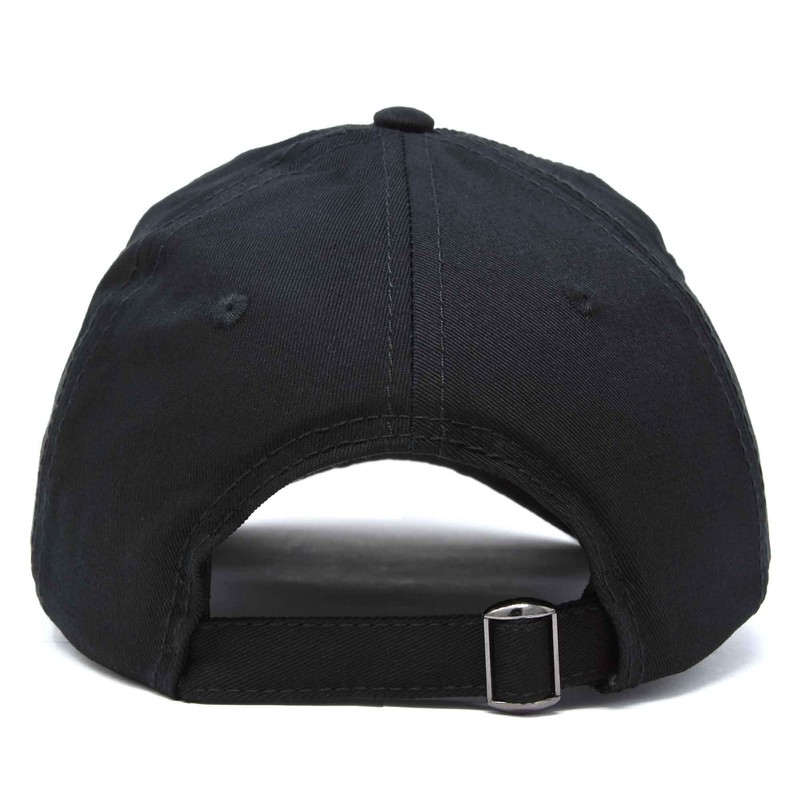DALIX Ghost Life Embroidered Baseball Dad Cap in Black
