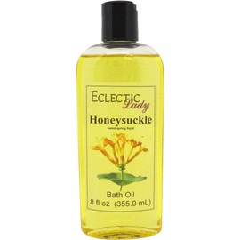 Honeysuckle Bath Oil - Scented Body Oil - Relaxing & Moisturizing Bathing Oil - Fragrance Body Oil For Dry & Rough Sensitive Skin - 8 oz