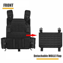 PETAC GEAR Laser-Cutting Vest for Men Cosplay — Quick Release Modular Lightweight MOLLE Weighted Training Vests. (BK)