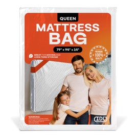 Mattress Bag, Queen Size - Heavy-Duty Mattress Bag Covering for Moving & Storage - Waterproof, Durable and Spacious Plastic Mattress Protector - Queen Size Mattress Storage by IDL Packaging