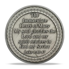 RYUKENLM Immaculate Heart of Mary Christian Challenge Coin – Religious Coins with Luke 1:46-47 Verse Inspirational Christian Gift for Men Women