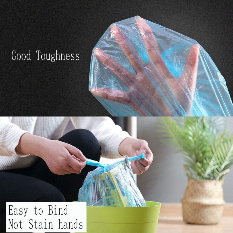 100 Pcs 4 Gallon Blue 45x60Cm Kitchen Trash Bags with