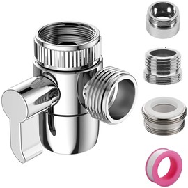 3-Way Tap Diverter Valve, 3-Way Tap Diverter Valve Adapter Switch Valve with Adapter for M22 M24 G1/2 Taps