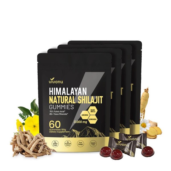 VivoNu Himalayan Shilajit Gummies | With Ashwagandha, Gokshura & other