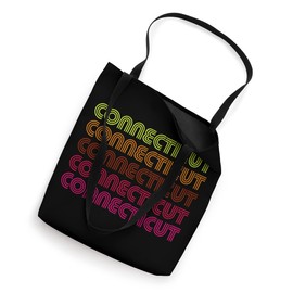 Retro State of Connecticut Inline Font Disco Design Vintage Tote Bag