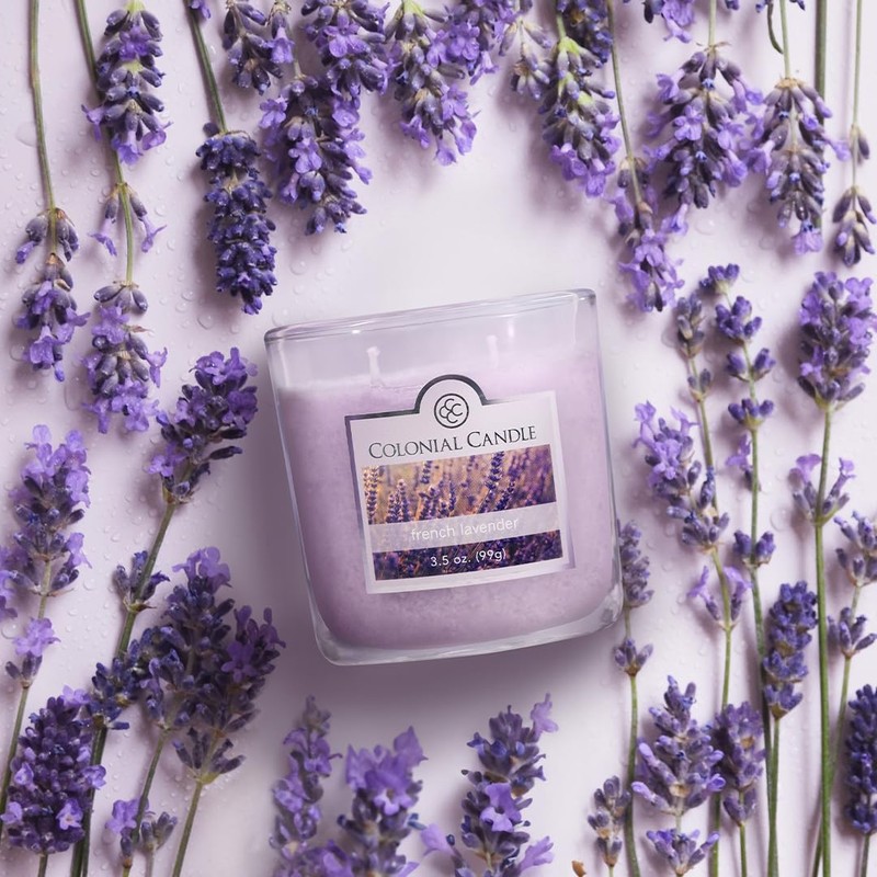 Colonial Candle French Lavender Scented Jar Candle, 2 Wick, 3.5
