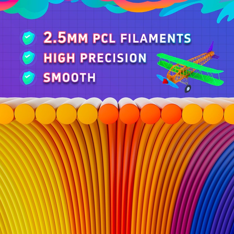 Topus 150Pcs 3D Pen Filament Refills Compatible with 3Doodler Start+