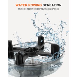 ECHANFIT Water Rowing Machine - Magnetic Rower with Monitor, Device Holder, Adjustable 6 Level Water Resistance and 32 Mechanical Resistance,Easy Storage Rowing Machines for Home use