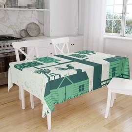 Le Jardin du Lin Kitchen Decoration, Tablecloth, 140cm x 160cm - Designed and Manufactured in Turkey