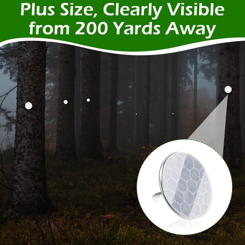 Lemecima 100 pcs Large Reflective Marking Trail Tacks Glow Bright