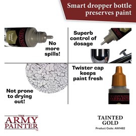 The Army Painter Warpaint Air Metallics Tainted Gold - Acrylic Non-Toxic Heavily Pigmented Water Based Paint for Tabletop Roleplaying, Boardgames, and Wargames Miniature Model Painting