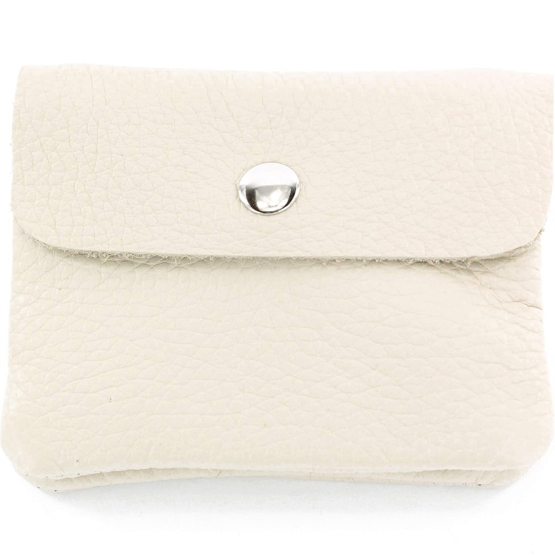 modamoda de P09 Italian Leather Women's Purse, Small, cream