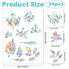 70 Pieces Large Size Anti-Collision Window Stickers, Window Decal to Prevent People and Bird Strikes on Window Glass, Window Decals for Glass Windows (Colorful,70)