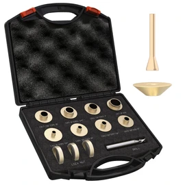 BOZXYE 13 Pcs Brass Router Template Bushing Guide Set with Router Centering Cone & Guide Pin, Fits for Porter Cable Style Router Sub Bases