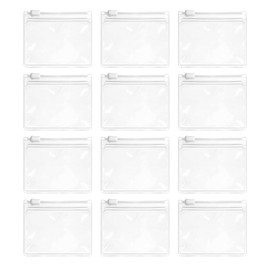 Nicear 12 Pieces Ziplock Bags 7.6 x 7cm Reusable Waterproof Plastic Bags Zipper Suitable for Storing Pills Food and Trinkets