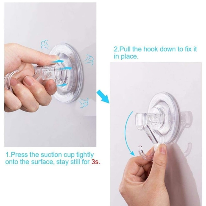 Suction Cup Hooks Strong, 4 Pieces Suction Cup Hook Set,