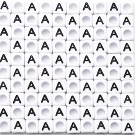 500Pcs Cube White Acrylic Letter Beads 6x6mm Letter B Alphabet Beads for DIY Bracelet Necklace Jewelry Making (STU-500FZM-A)