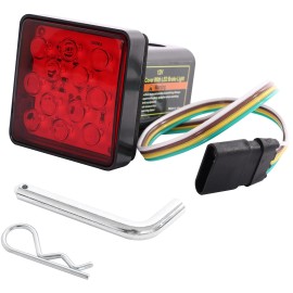 Maxxhaul 70429 Trailer Hitch Cover With 12 Leds Brake Light, Black, 2
