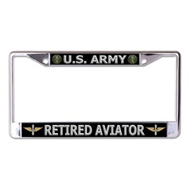 U.S. Army Retired Aviator Chrome License Plate Frame