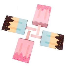 Adam Victor 3D Popsicle Design Gift Boxes Cute Paper Candy Box- Party Favor& Mini Goody Bag Goody Boxes for Party Decoration, 48 Pcs, 2 Colours