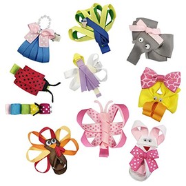Bowbear Girls 10-Piece Ribbon Sculpture Hair Clips O/S Multicolor